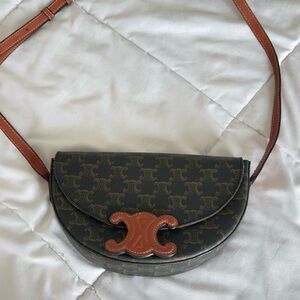 Celine Black and Brown Crossbody Bag